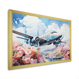Floral Art Of Aviation - Plane Canvas Wall Art