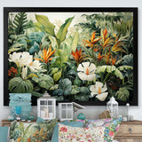 White Contemporary Botany Jungle Wonders - Floral Canvas Wall Art