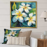 White Plumeria Symphony Magic I - Floral Canvas Wall Art