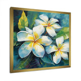 White Plumeria Symphony Magic I - Floral Canvas Wall Art