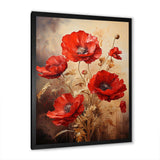 Poppies Scarlet Solitude I - Floral Canvas Wall Art