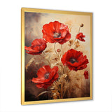 Poppies Scarlet Solitude I - Floral Canvas Wall Art