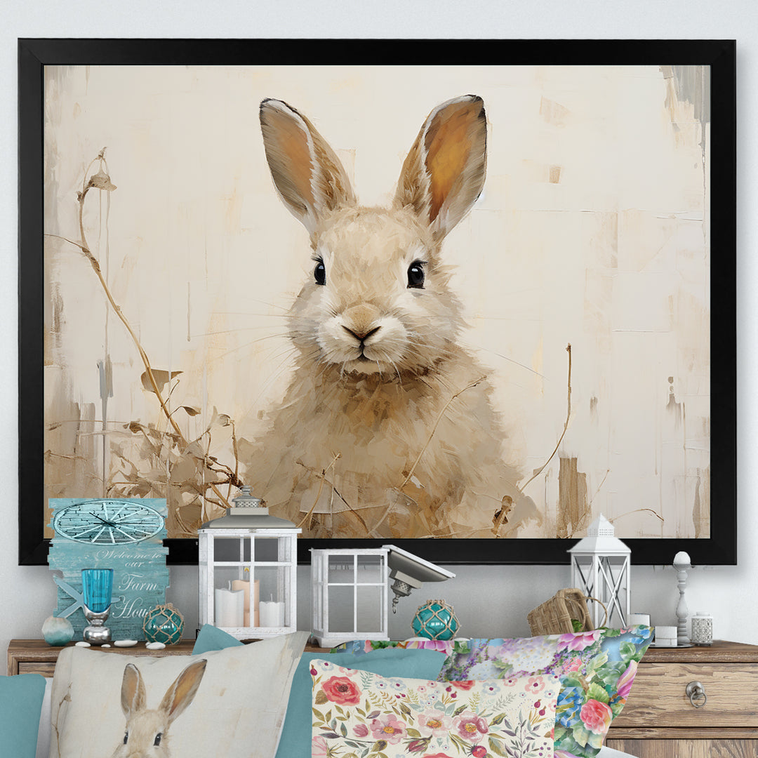 Bunny S Curious Flower Charm - Rabbit Wall Art Prints
