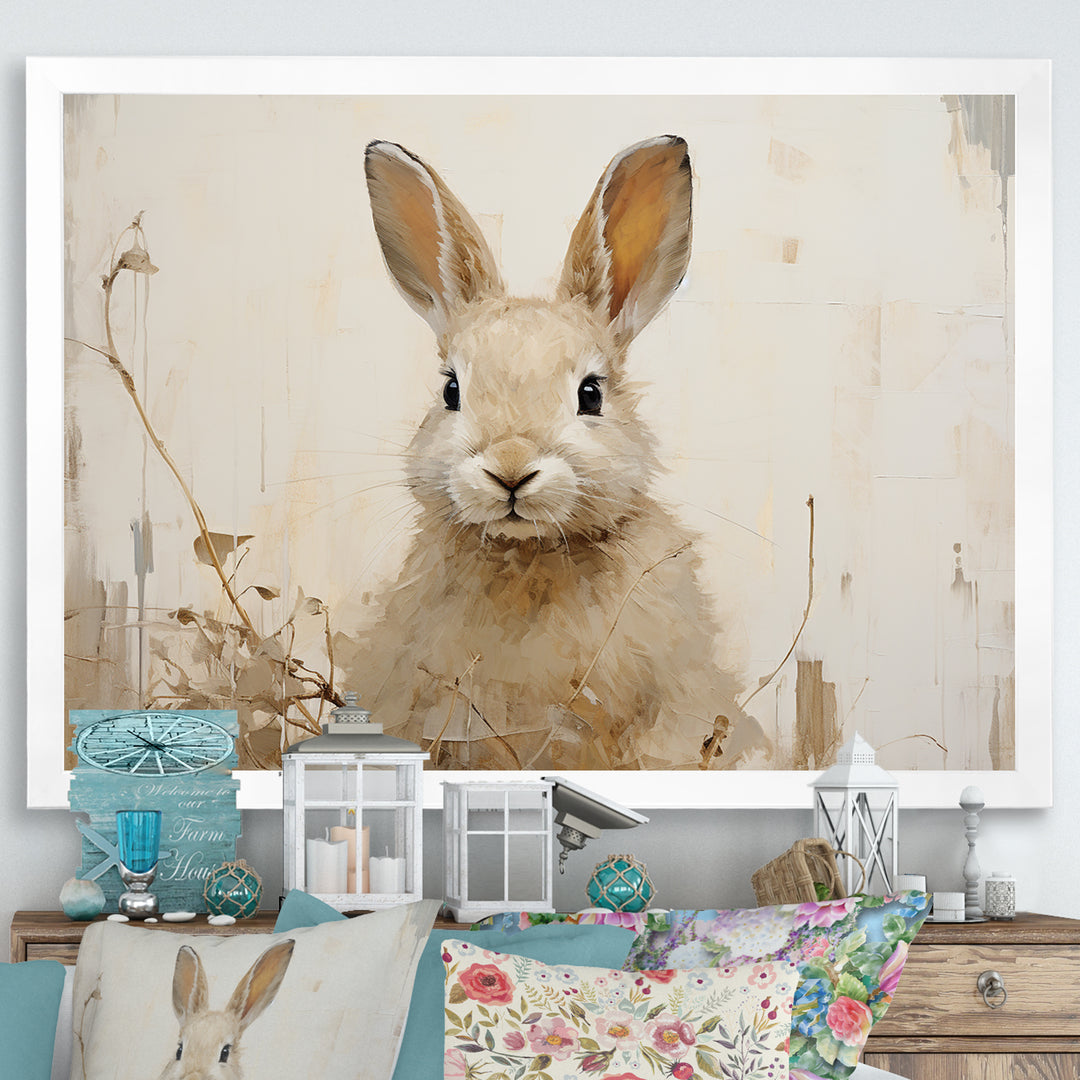 Bunny S Curious Flower Charm - Rabbit Wall Art Prints