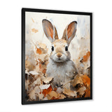 Bunny S Curious Foliage Charm - Beige Rabbit Wall Art