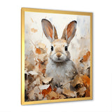 Bunny S Curious Foliage Charm - Beige Rabbit Wall Art