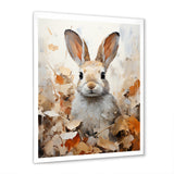 Bunny S Curious Foliage Charm - Beige Rabbit Wall Art