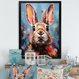 Pop Art Portrayal Of A Rabbit Hues - Rabbit Framed Canvas Art