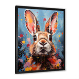 Pop Art Portrayal Of A Rabbit Hues - Rabbit Framed Canvas Art