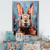 Pop Art Portrayal Of A Rabbit Hues - Rabbit Framed Canvas Art