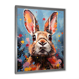 Pop Art Portrayal Of A Rabbit Hues - Rabbit Framed Canvas Art