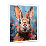 Pop Art Portrayal Of A Rabbit Hues - Rabbit Framed Canvas Art