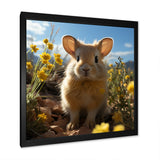 Curious Rabbit In Sunny Yellow Flower Field - Rabbit Canvas Wall Art