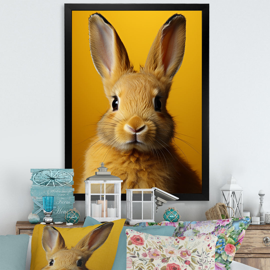 Whimsical Yellow Rabbit - Rabbit Wall Decor