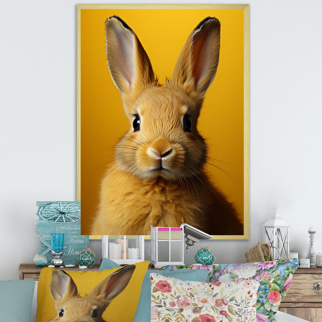 Whimsical Yellow Rabbit - Rabbit Wall Decor