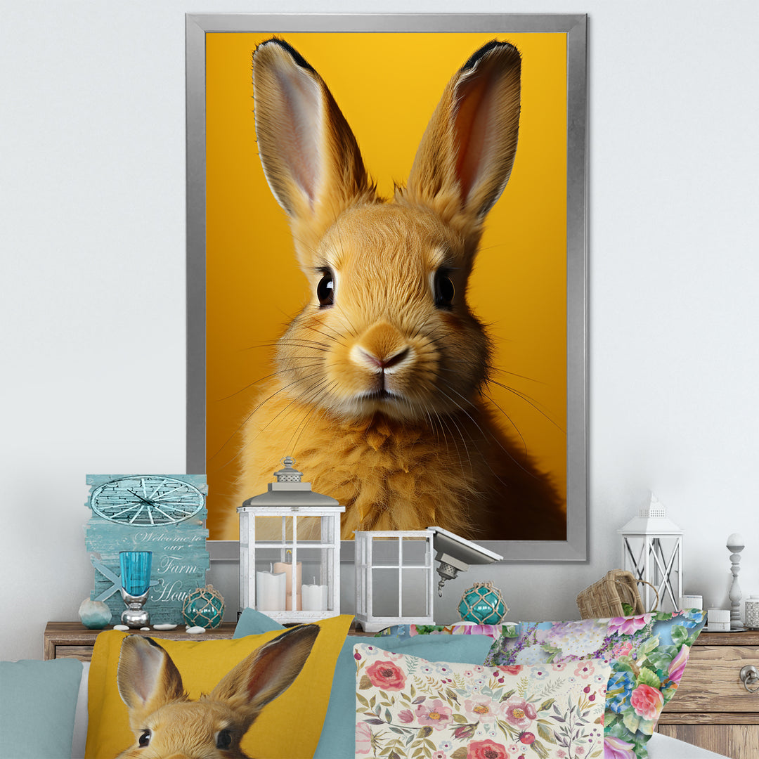 Whimsical Yellow Rabbit - Rabbit Wall Decor