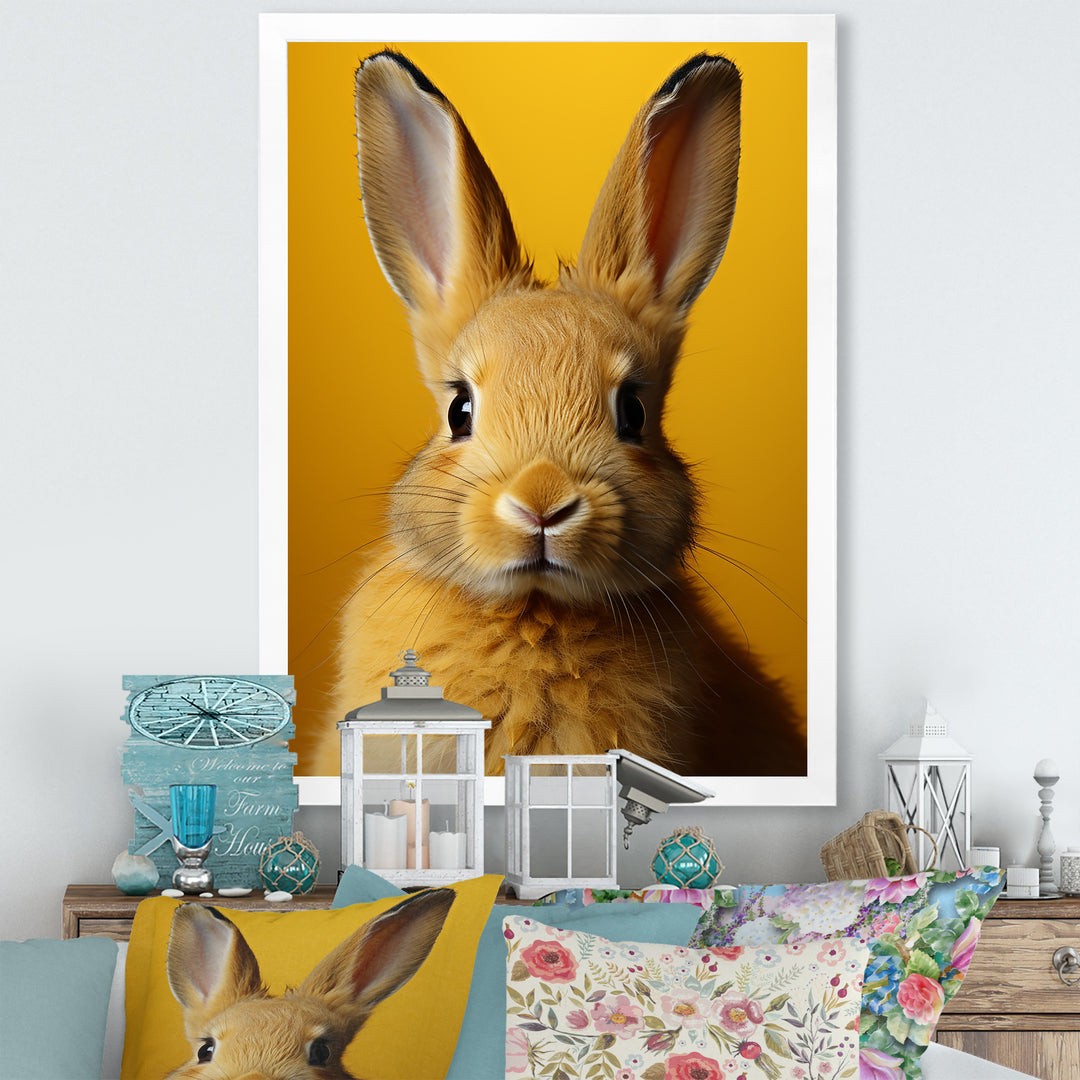 Whimsical Yellow Rabbit - Rabbit Wall Decor