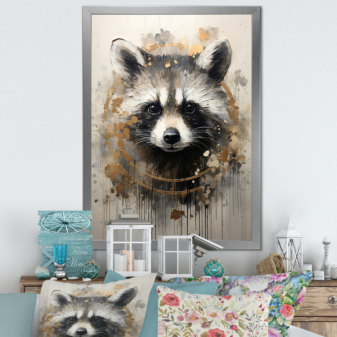 Mischief Raccoon Portrait - Raccoon Wall Decor