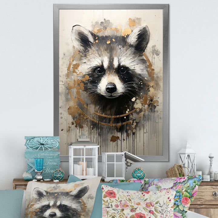 Mischief Raccoon Portrait - Raccoon Wall Decor