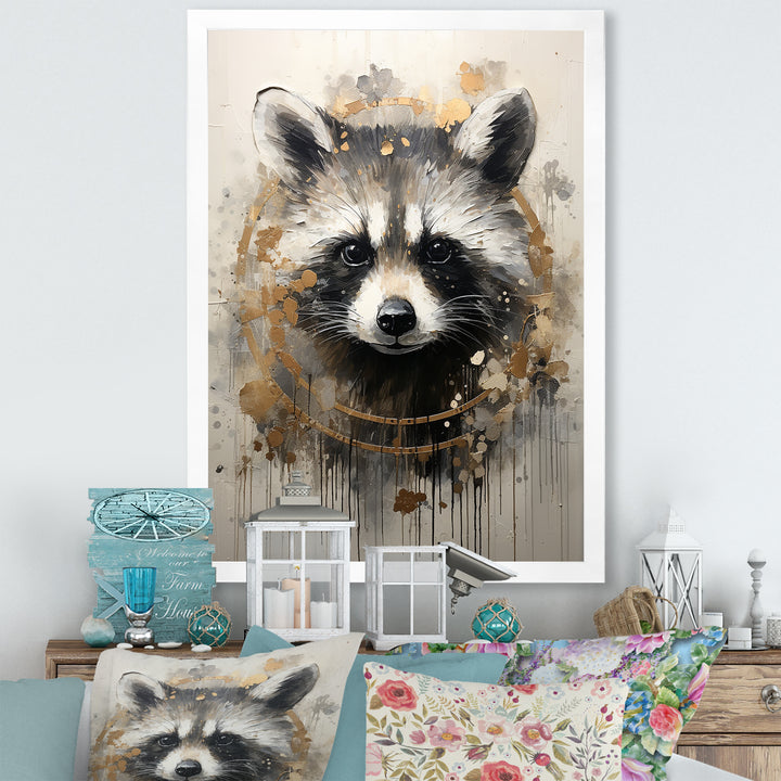 Mischief Raccoon Portrait - Raccoon Wall Decor