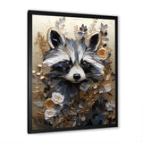 Mischief Blooming Raccoon Portrait - Raccoon Wall Art Prints