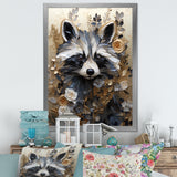 Mischief Blooming Raccoon Portrait - Raccoon Wall Art Prints