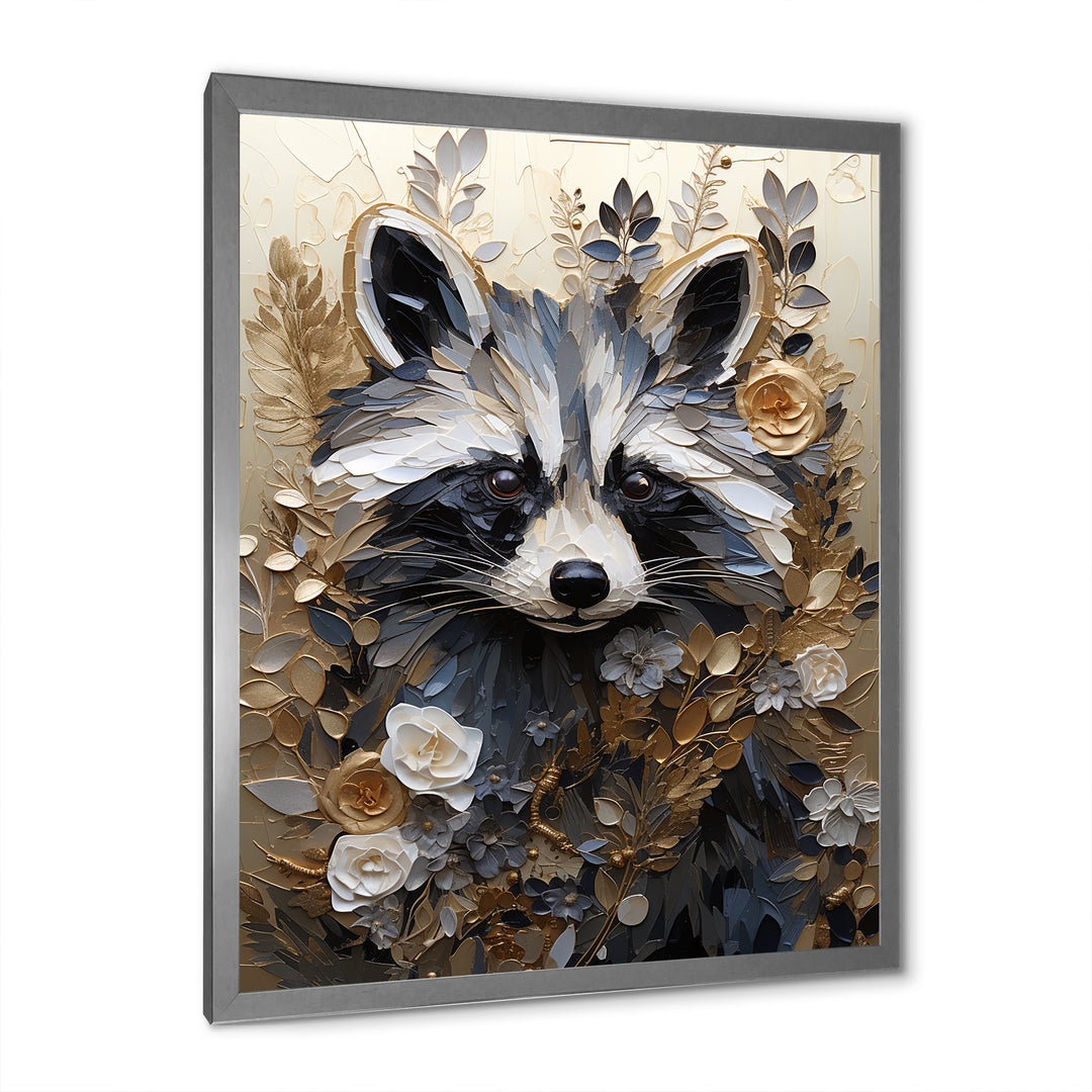 Mischief Blooming Raccoon Portrait - Raccoon Wall Art Prints