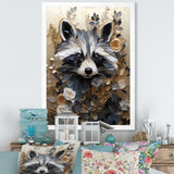 Mischief Blooming Raccoon Portrait - Raccoon Wall Art Prints