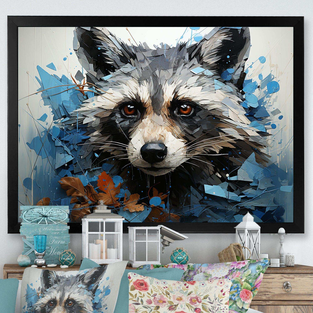 Mischief Raccoon Portrait I - Animals Canvas Wall Art