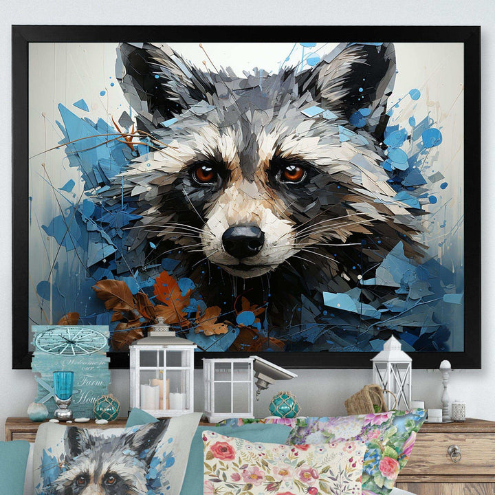Mischief Raccoon Portrait I - Animals Canvas Wall Art