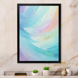 Soft Cyan Rainbow Whisper - Abstract Canvas Wall Art