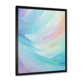 Soft Cyan Rainbow Whisper - Abstract Canvas Wall Art