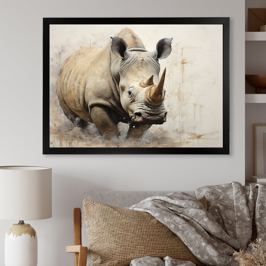 Mighty Strong Rhinoceros - Gray Rhinoceros Wall Art