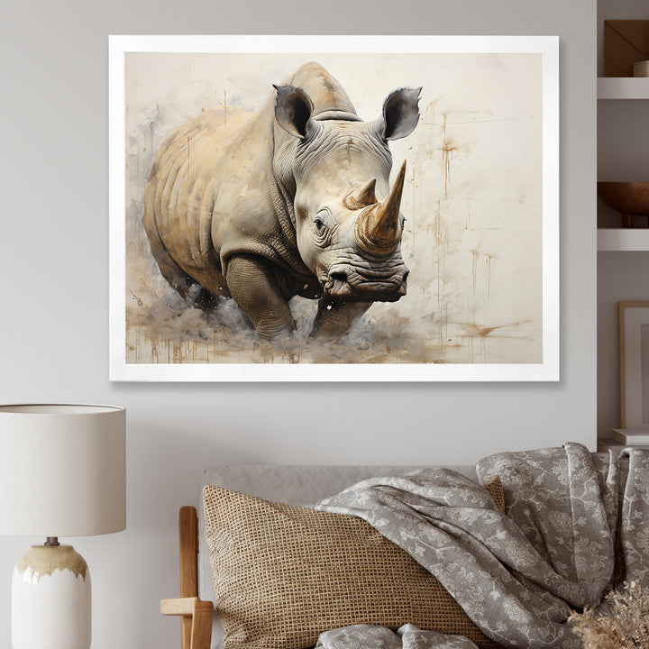 Mighty Strong Rhinoceros - Gray Rhinoceros Wall Art