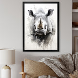 Mighty Stampede Rhinoceros - Rhinoceros Large Canvas Wall Art