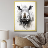 Mighty Stampede Rhinoceros - Rhinoceros Large Canvas Wall Art