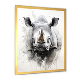 Mighty Stampede Rhinoceros - Rhinoceros Large Canvas Wall Art
