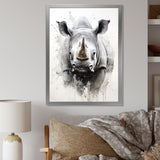 Mighty Stampede Rhinoceros - Rhinoceros Large Canvas Wall Art