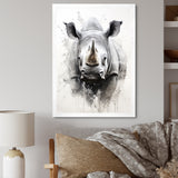 Mighty Stampede Rhinoceros - Rhinoceros Large Canvas Wall Art