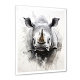 Mighty Stampede Rhinoceros - Rhinoceros Large Canvas Wall Art