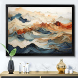 Abstract Orange And Blue River Ink III - Abstract Canvas Wall Art