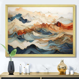 Abstract Orange And Blue River Ink III - Abstract Canvas Wall Art