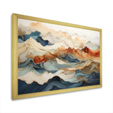 Abstract Orange And Blue River Ink III - Abstract Canvas Wall Art