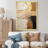 Abstract Beige Gold Road Collage IV - Abstract Canvas Wall Art