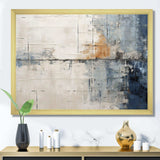 Abstract Blue Beige Road Collage II - Abstract Canvas Wall Art