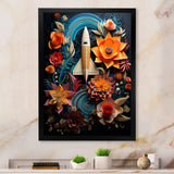 A Surrealism Space Shuttle Launch - Rocketship Canvas Wall Art
