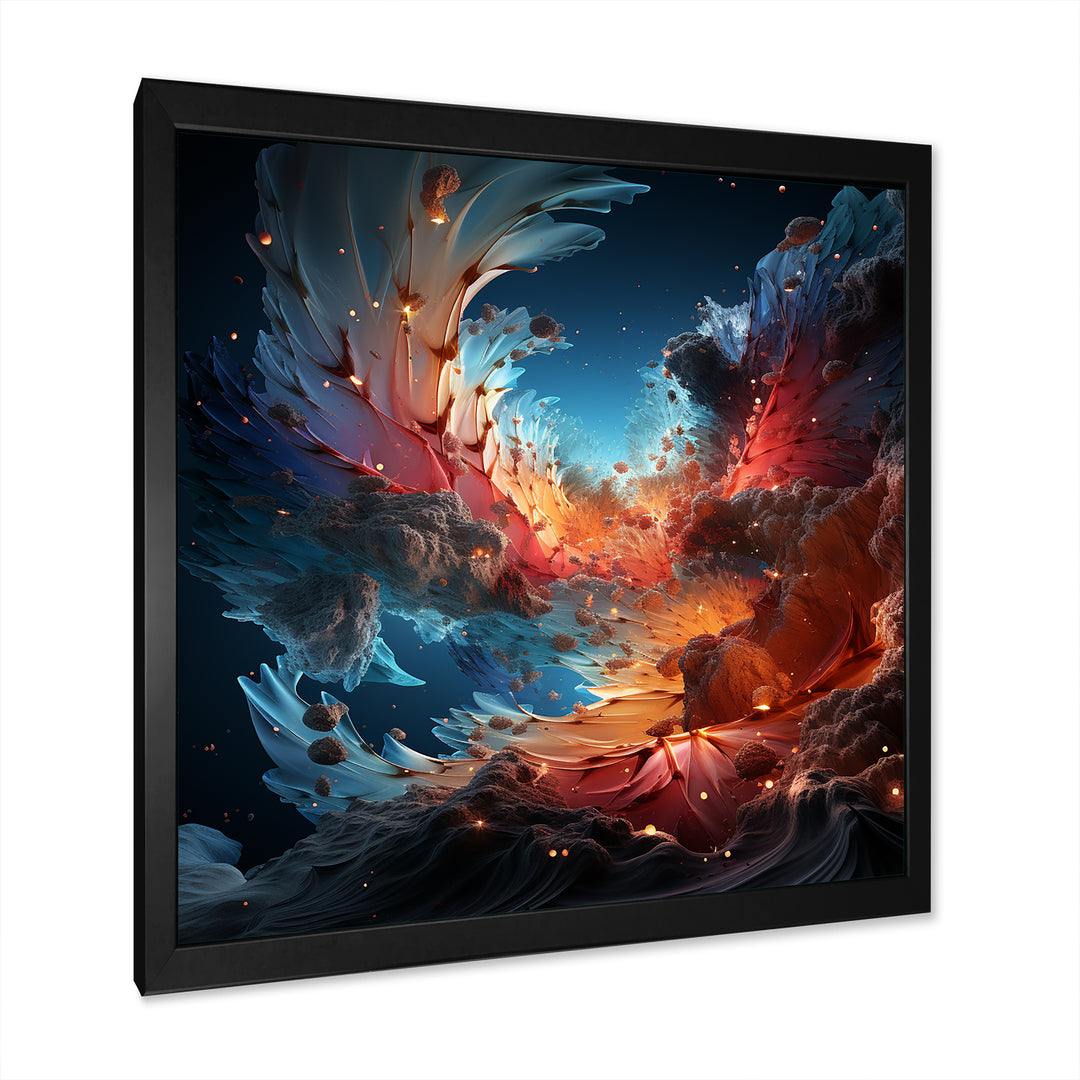 Expressionist Space Shuttle Burst - Rocketship Canvas Wall Art