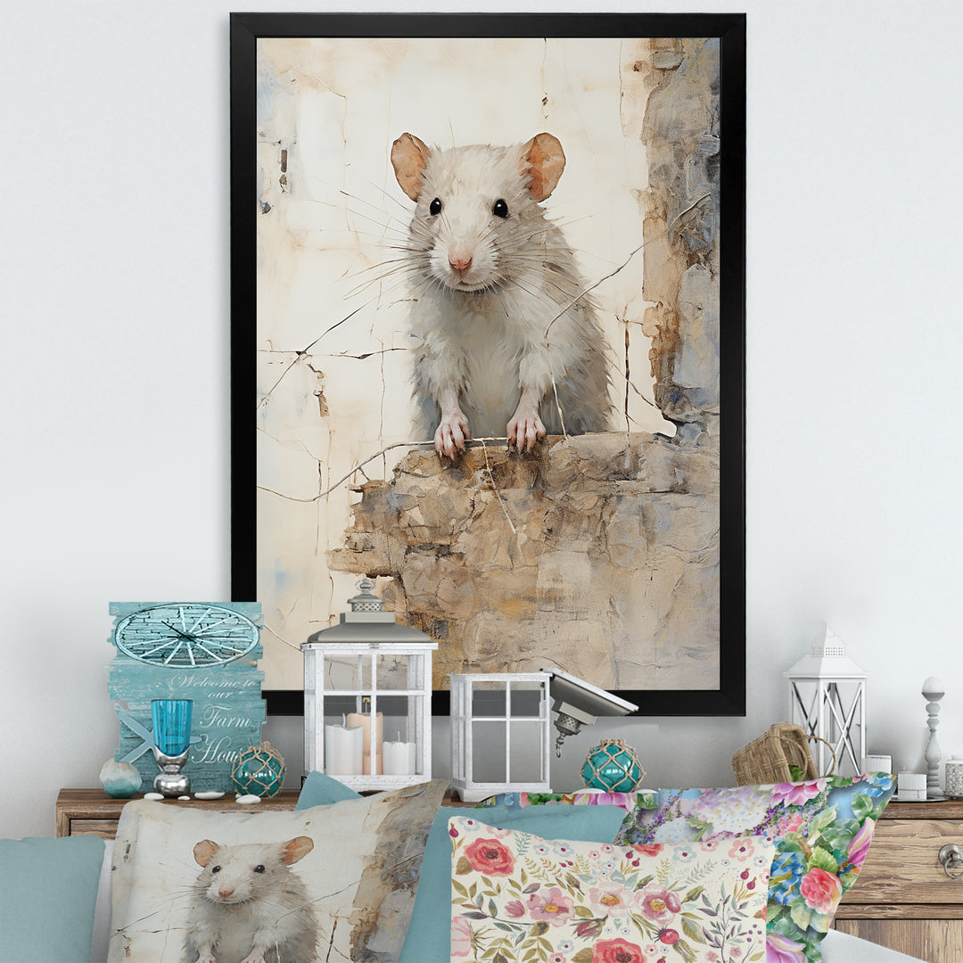 Minimalism Squeaky Rodent - Rodent Living Room Wall Art