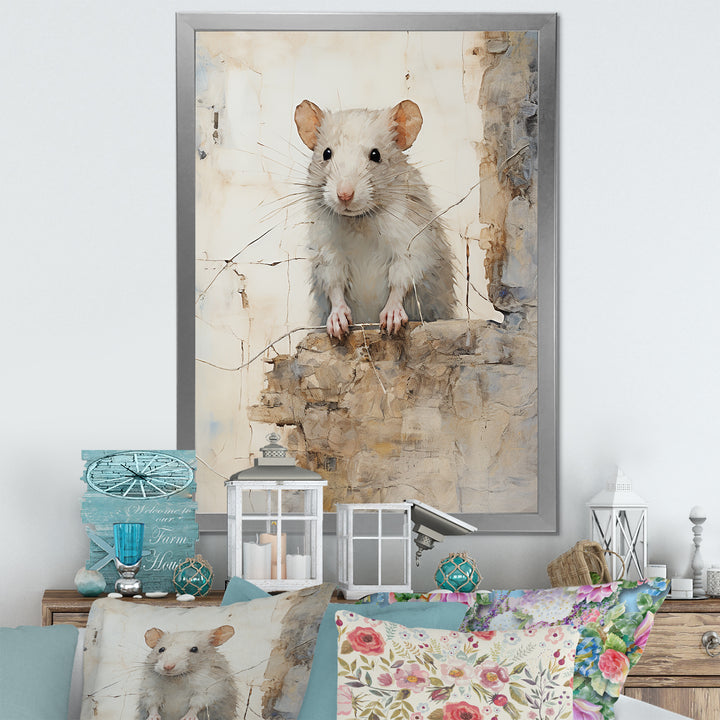 Minimalism Squeaky Rodent - Rodent Living Room Wall Art