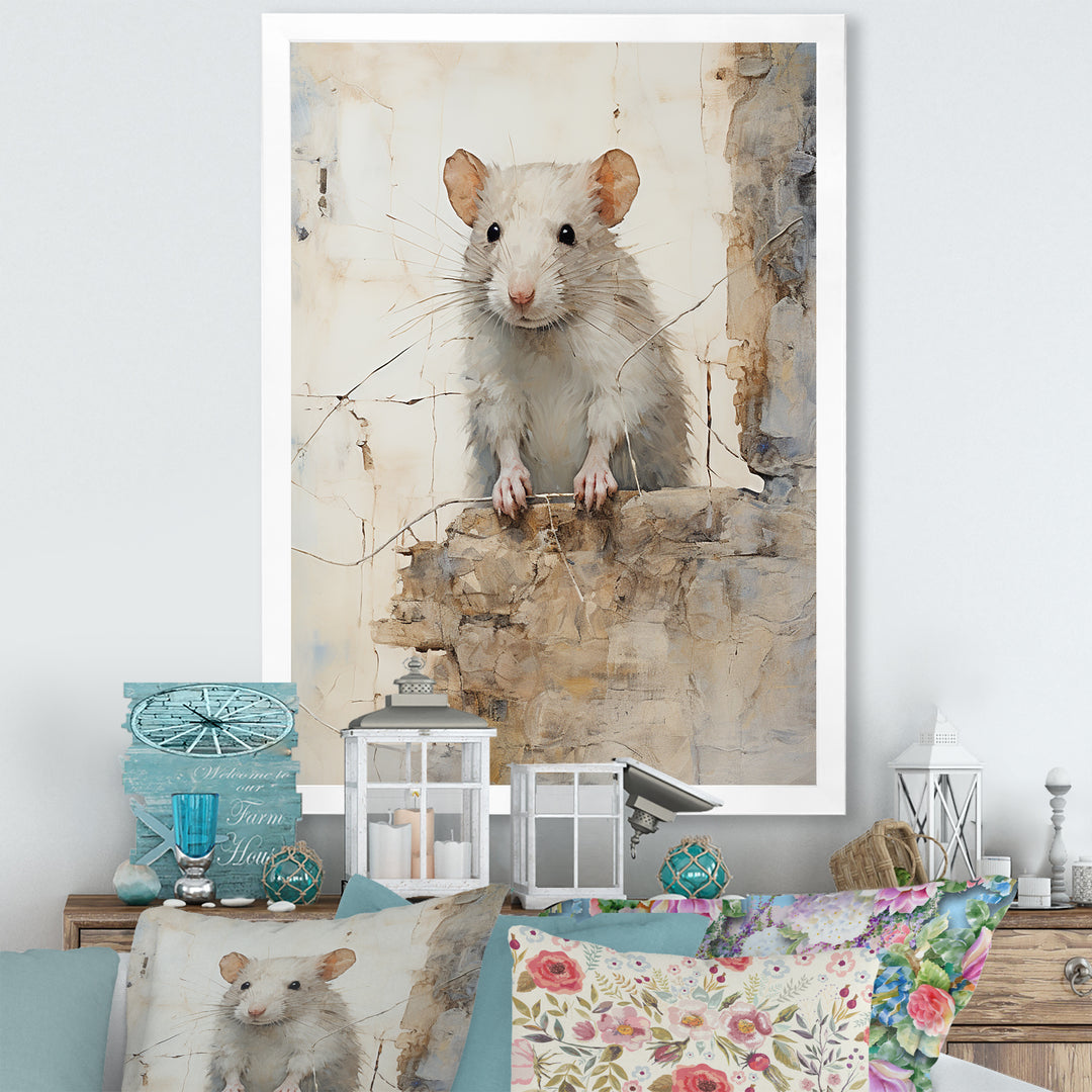 Minimalism Squeaky Rodent - Rodent Living Room Wall Art